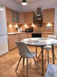 Kuchyňa alebo kuchynka v ubytovaní Modern & cozy flat near football & hockey arena