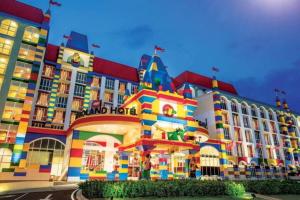 a large building with a colorful facade at JB Twin Galaxy Residence near KSL Mall and NewYorkHotel in Johor Bahru
