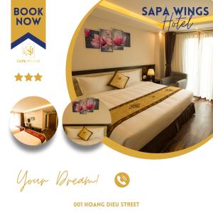 Postel nebo postele na pokoji v ubytování Sapa Wings Hotel