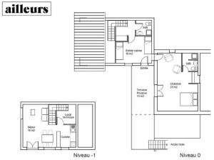 Plán poschodí v ubytovaní Chalet Ailleurs Appartement à Molines en Queyras