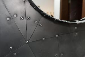 a close up of a metal object with rivets at Madeira Loft I - City Center in Funchal