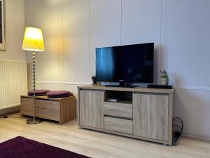 A television and/or entertainment centre at ABT Apartments Karoly