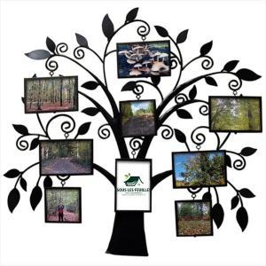 un arbre de famille avec des photos dans l'établissement sous les feuilles Redu, à Redu