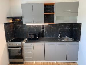 Kuchyň nebo kuchyňský kout v ubytování Apartmány City 2