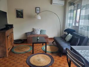 a living room with a couch and a table at Dolphin's House in Avignon +5 photos