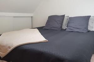 Posteľ alebo postele v izbe v ubytovaní Maison La Plage proche Giverny