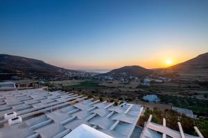 a view from the roof of a building at sunset at Paros Villas Nereids in Parikia