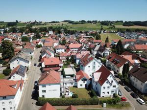 an aerial view of a town with houses at otto - bed & breakfast in Ottobeuren +9 photos