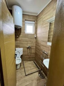 a bathroom with a toilet and a sink at Apartmani BJELASICA in Bijelo Polje