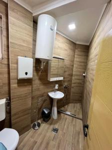 bagno con servizi igienici e lavandino di Apartmani BJELASICA a Bijelo Polje