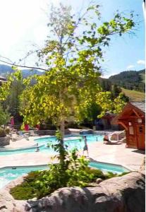 a tree in the middle of a swimming pool at Aurora Townhomes by StayIn in Panorama