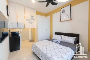 KLIA-KLIA 2, Comfy Studio, Horizon Suites Sepang-Dengkil by Flexihome-MY客房内的一张或多张床位
