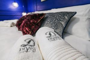 Posteľ alebo postele v izbe v ubytovaní DiVine Luxury Apartment Blue