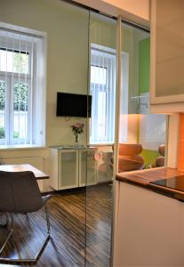 Küche/Küchenzeile in der Unterkunft Studio-Apartment Augarten