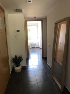 un pasillo con una maceta en una habitación en Standing Apartment Barcelona Forum en Barcelona