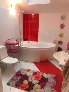 Koupelna v ubytování Rožu romantika