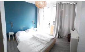 Appartement 39 m, 2 pièces, départ, retour ski à 150 m, belle vue 객실 침대