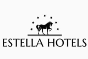 a logo for a hotel with a horse on it at Villa Novecento Romantic Hotel - Estella Hotel Collection in Courmayeur