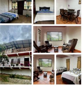 a collage of photos of a hotel room at Waka Maru in San Agustín