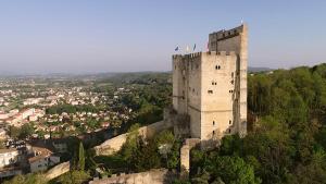 a castle on top of a hill with a city at Résidence Bel Air in Crest +6 photos