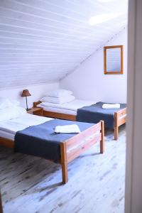 カルパチにあるWilla Igaのベッド3台が備わる部屋