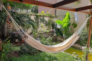 a hammock hanging in a garden with plants at Belgrano in Buenos Aires