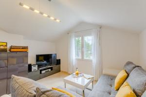a living room with a couch and a tv at Apartments with parking space Milna, Brac - 11088 in Milna