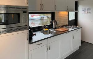 uma cozinha com um lavatório e um micro-ondas em 2 Bedroom Lovely Home In Breukelen em Breukelen