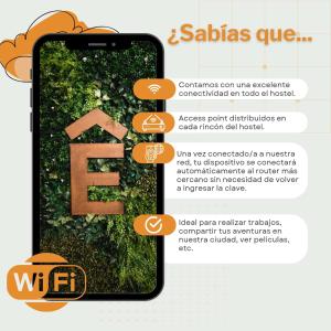uno schermo iPhone con una casella di testo con le parole federali di El Refugio Lodge Hostel a Ushuaia