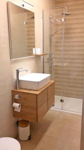 un bagno con lavandino e doccia di Apartment Karmen a Šilo Altre 13 foto