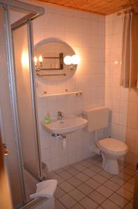een badkamer met een wastafel en een toilet bij Kollerhof in Neunburg vorm Wald