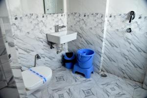 uma casa de banho com um WC e um lavatório em Hotel Shri Gourav em Bikaner