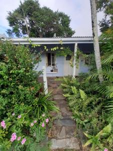 uma casa com um caminho que leva ao jardim da frente em The Old Bakehouse , Mt Molloy em Mount Molloy