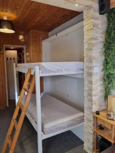 Palanda nebo palandy na pokoji v ubytování Studio 4 couchages dans un chalet tout confort