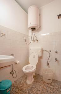 ein Bad mit einem WC und einem Waschbecken in der Unterkunft Mars Monkey Hostel & Cafe in Manali