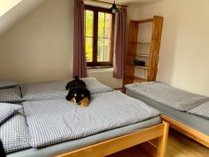 Postel nebo postele na pokoji v ubytování Chalupa Krompach