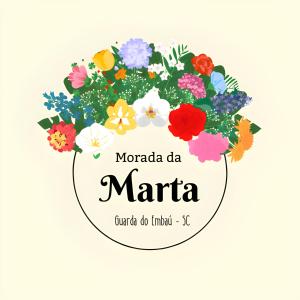 a bouquet of flowers in a circle with the words mondria da mar at Morada da Marta in Guarda do Embaú