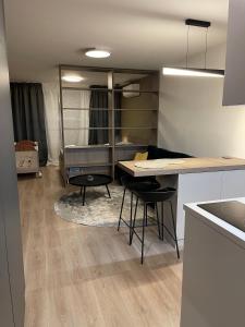 Kuchyň nebo kuchyňský kout v ubytování Apartmány Luxor Zemplínska Šírava