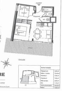 Půdorys ubytování Appartement 35m2 chamrousse