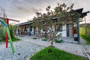 a house with a tree in front of it at Cazare D&G in Şeíca Mare