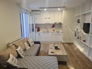 a living room with a couch and a table at Casa Mia 2a in Novi Sad