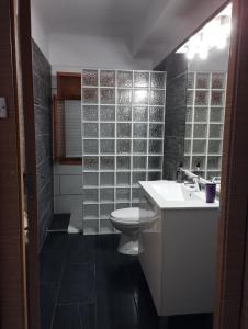 y baño con lavabo, aseo y azulejos. en Alquiler en importante zona de escalada !! en Camarasa