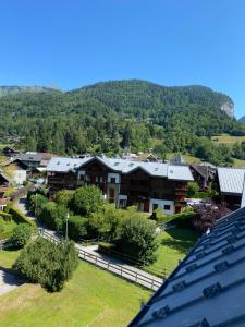 an aerial view of a resort with mountains in the background at Duplex Samoëns 4/6 couchages in Samoëns