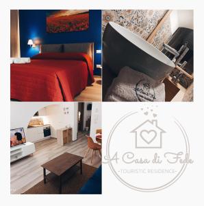 a collage of photos of a hotel room at A Casa di Fede in Capurso