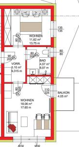 Plan piętra w obiekcie Apart MARI