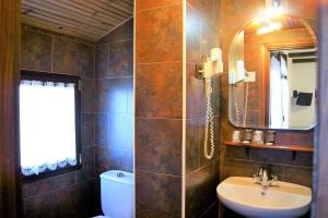 イバーランゲルアにあるCasa Rural Arbolizのバスルーム(洗面台、鏡、トイレ付)