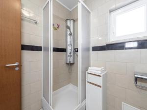 eine Dusche mit Glastür im Bad in der Unterkunft Prlender Apartment in Čibača