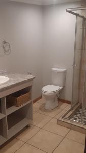 La salle de bains est pourvue de toilettes et d'un lavabo. dans l'établissement Die Tuis Huis Selfcatering NO LOADSHEDDING, à Worcester