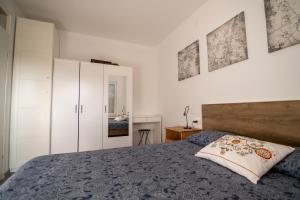 1 dormitorio con 1 cama y armarios blancos en Apartment Biscan, en Sveta Nedjelja