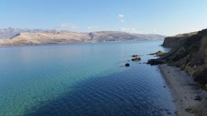 an aerial view of a large body of water at Apartments Vesna in Pag